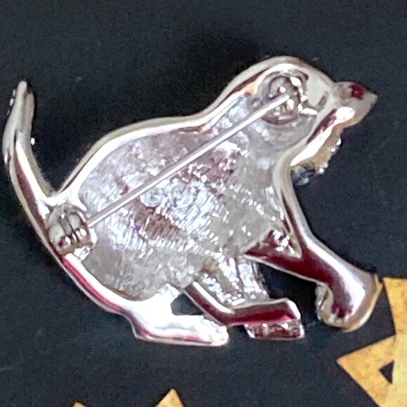 Kitty bling - vintage signed Swarovski brooch - Picture 4 of 5